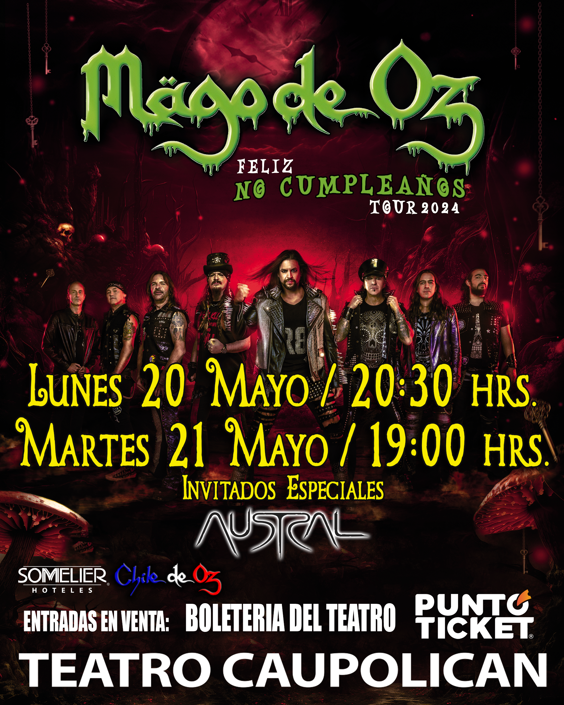 Mägo de Oz en Chile 2024: SEGUNDO SHOW – Martes 21 de Mayo